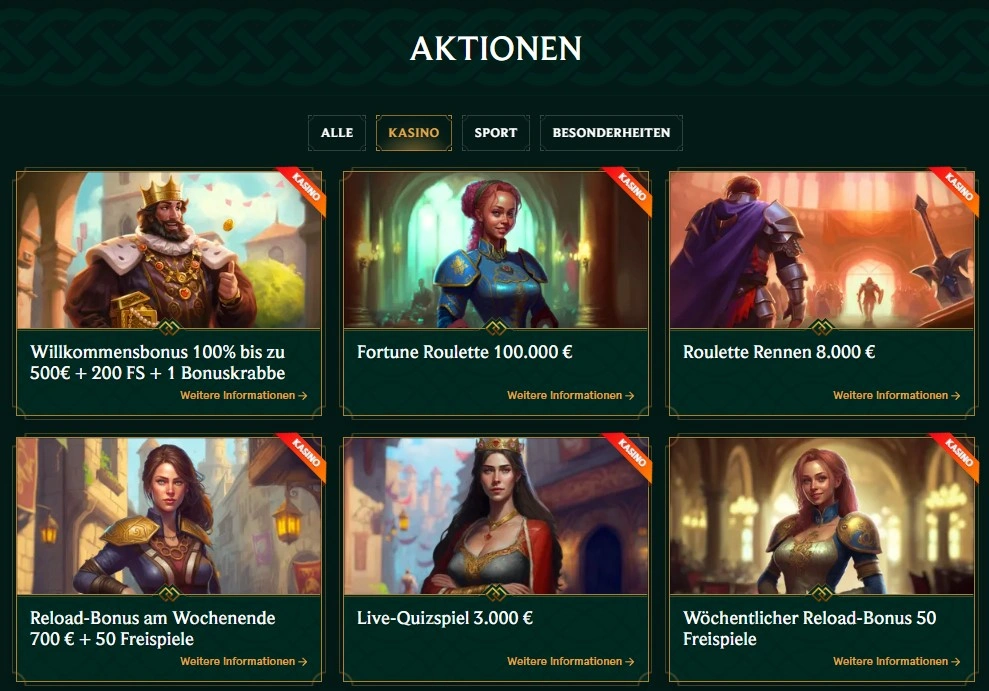 Casinia Startbonus für Casino-Spieler jetzt aktivieren