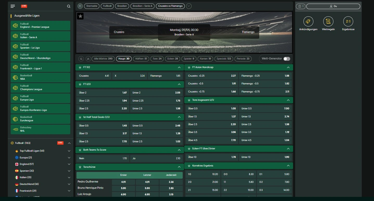 Casinia Live-Wetten – Sporttipps in Echtzeit